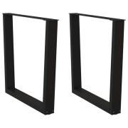 vidaXL Matbordsben V-formade 2 st svarta 90x(72-73,3) cm stål