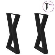 vidaXL Matbordsben 2 st svarta 60x(72-73,3) cm stål