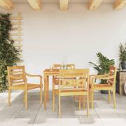 vidaXL Matgrupp för trädgården 5 delar massiv teak