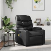 vidaXL Massagefåtölj svart konstläder