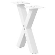 vidaXL Soffbordsben X-formade 2 st vita 37x(30-31) cm stål
