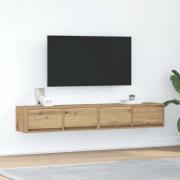 vidaXL TV-bänkar 2 st hantverksmässig ek 80x31x25,5 cm konstruerat trä
