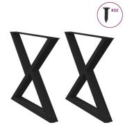 vidaXL Matbordsben 2 st svarta 90x(72-73,3) cm stål