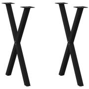 vidaXL Matbordsben X-formade 2 st svarta 57x(72-73) cm stål