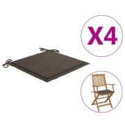 vidaXL Stolsdynor 4 st taupe 40x40x4 cm oxfordtyg