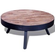 vidaXL Soffbord runt återvunnen teak