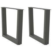 vidaXL Soffbordsben V-formade 2 st antracit 60x(42-43,3) cm stål