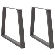 vidaXL Matbordsben V-formade 2 st antracit 100x(72-73,3) cm stål
