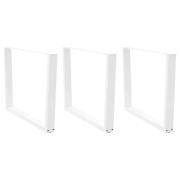 vidaXL Matbordsben V-formade 3 st vit 100x(72-73,3) cm stål