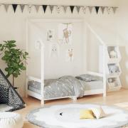 vidaXL Sängram för barnsäng vit 70x140 cm massiv furu