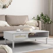 vidaXL Soffbord SENJA rottinglook vit 100x55x33 cm massivt trä