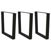 vidaXL Matbordsben V-formade 3 st svart 80x(72-73,3) cm stål