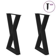 vidaXL Matbordsben 2 st svarta 50x(72-73,3) cm stål