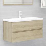 vidaXL Tvättställsskåp sonoma-ek 90x38,5x45 cm konstruerat trä