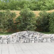 vidaXL Gabioner bågformade 7 st 400x30x40/60 cm galvaniserat järn