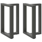 vidaXL Matbordsben T-formade 2 st antracit 60x35x(72-73) cm stål