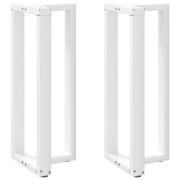 vidaXL Barbordsben T-formad 2 st vit 50x35x(100-101) cm stål