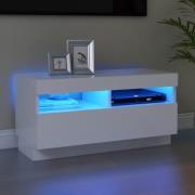 vidaXL TV-bänk med LED-belysning vit 80x35x40 cm
