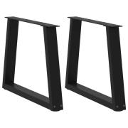 vidaXL Matbordsben V-formade 2 st svart 60x(42-43,3) cm stål