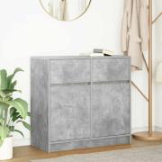 vidaXL Skänk med låda betonggrå 80x34x76 cm konstruerat trä