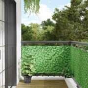vidaXL Insynsskydd för balkong växtmotiv grön 500x75 cm PVC
