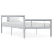 vidaXL Sängram utan madrass grå & vit metall 90x200 cm