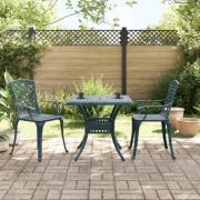 vidaXL Caféset 3 delar gjuten aluminium grön