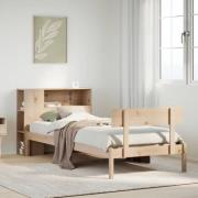 vidaXL Säng med bokhylla utan madrass 90x200cm massiv furu
