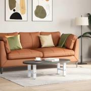 vidaXL Soffbordsben vita 2 st 40x(30-31) cm stål