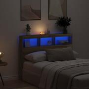 vidaXL Skåp till huvudgavel med LED Artisan ek 140x17x102 cm