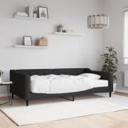 vidaXL Dagbädd med madrass svart 100x200 cm tyg