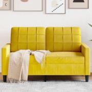 vidaXL 2-sitssoffa gul 120 cm sammet