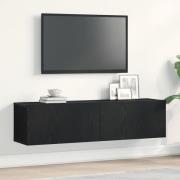 vidaXL TV-bänk svart ek 120x30x30,5 cm konstruerat trä