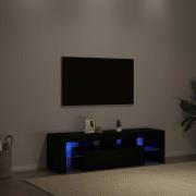 vidaXL TV-bänk med LED-lampor svart ek 140x36,5x40 cm konstruerat trä