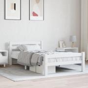 vidaXL Sängram utan madrass vit massiv furu 100x200 cm
