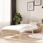 vidaXL Sängram massivt trä 75x190 cm