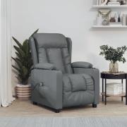 vidaXL Elektrisk reclinerfåtölj grå konstläder