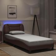 vidaXL Bed Frame with LED without Mattress "Hvar" Brown 80x200 cm