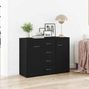 vidaXL Skänk svart ek 88x30x64 cm konstruerat trä