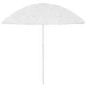 vidaXL Strandparasoll Hawaii vit 300 cm
