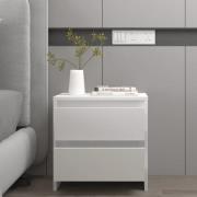 vidaXL Sängbord vit 45x34,5x44,5 cm konstruerat trä