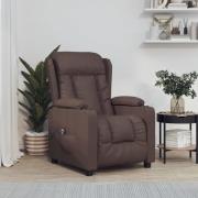 vidaXL Elektronisk reclinerfåtölj brun konstläder