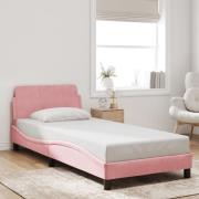 vidaXL Bed Frame with Headboard "Dover" Pink 80x200 cm Velvet