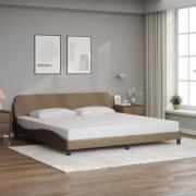 vidaXL Sängram med huvudgavel cappuccino 200x200 cm konstläder