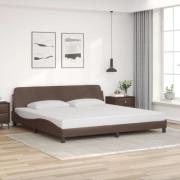 vidaXL Sängram med huvudgavel brun 200x200 cm konstläder