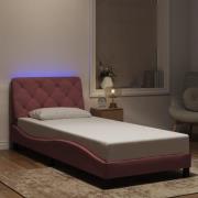 vidaXL Bed Frame with LED without Mattress Pink 80x200 cm Velvet