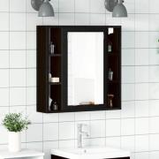 vidaXL Badrumsspegelskåp svart ek 60x16x60 cm konstruerat trä