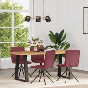 vidaXL Matstolar 4 st vinröd tyg