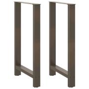 vidaXL Barbordsben naturstål 2 st 60x(100-101) cm stål