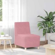 vidaXL Soffstol utan armstöd rosa 55 cm sammet